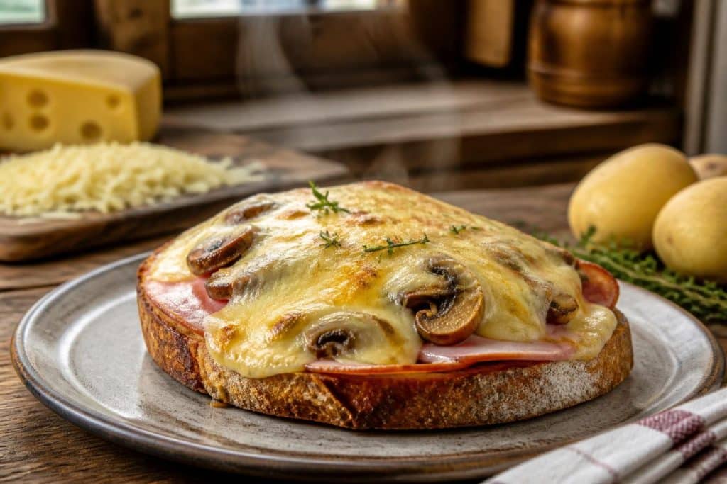 découvrez notre recette facile et traditionnelle de la croûte savoyarde, un plat gourmand à base de pain, fromage et jambon, parfait pour régaler toute la famille.