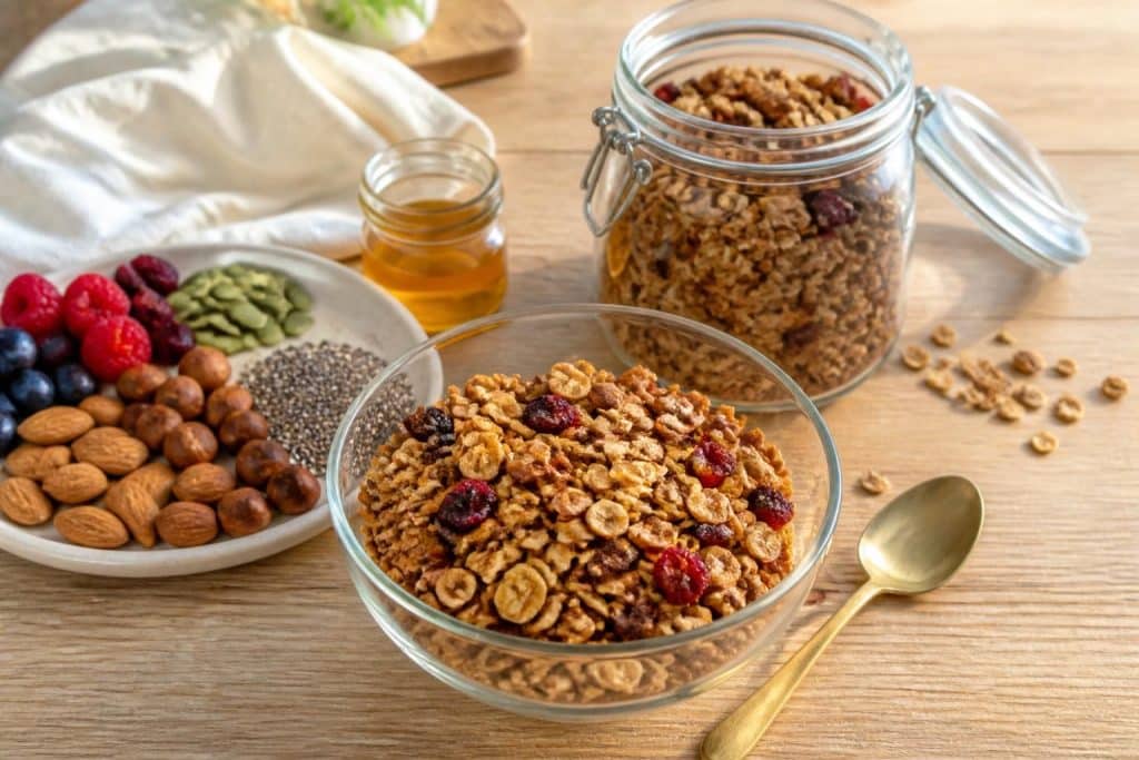 découvrez une recette de granola maison healthy, facile et rapide à préparer pour un petit-déjeuner gourmand et nutritif.