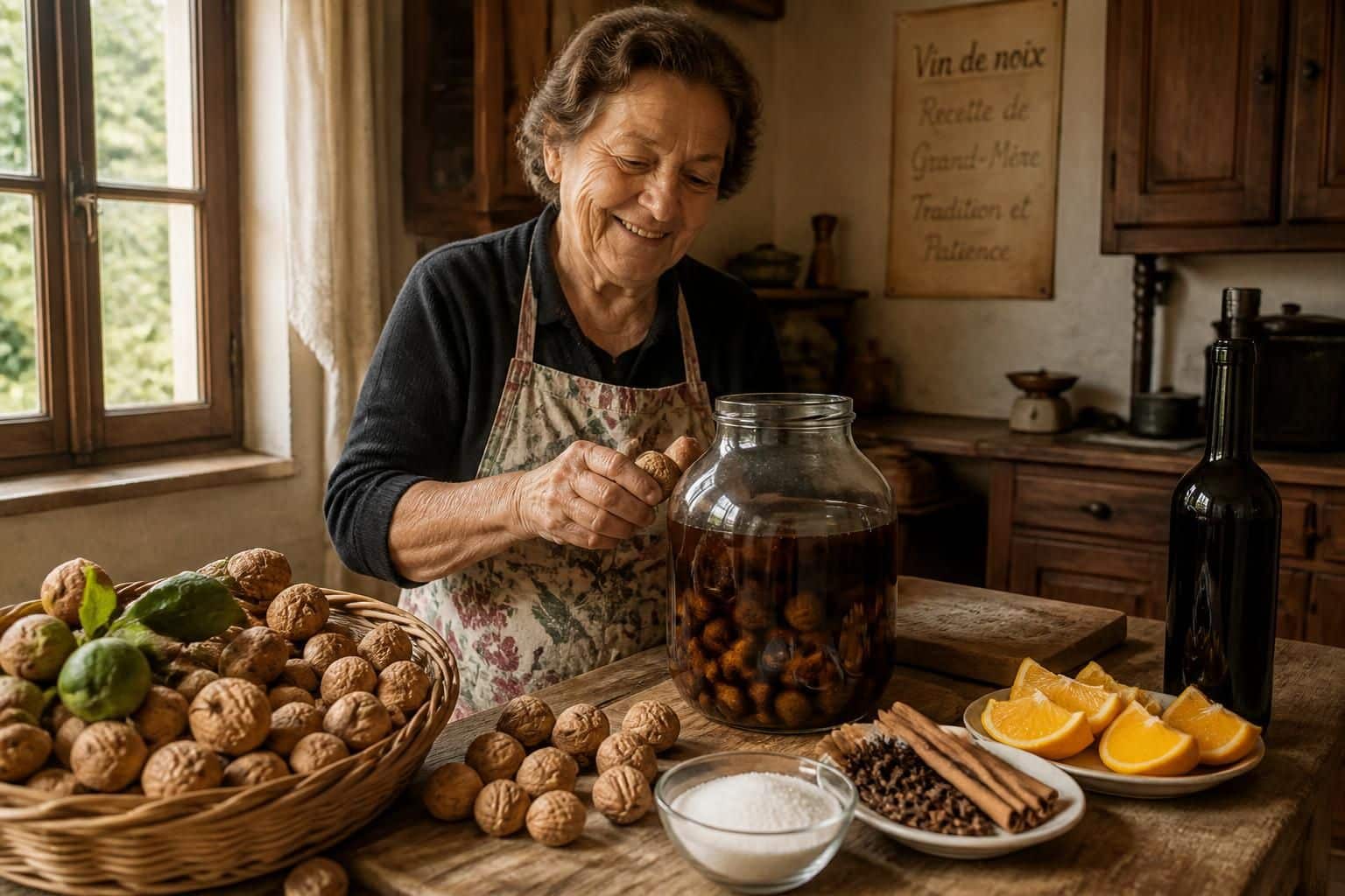 découvrez la recette traditionnelle du vin de noix, un breuvage grand-mère facile à préparer et au goût authentique, parfait pour vos moments conviviaux.